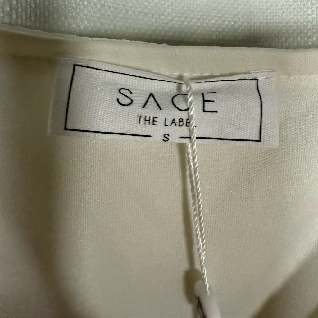 Sage The Label Afterglow Lurex Metallic Midi Dress in White Champagne Small - Image 8