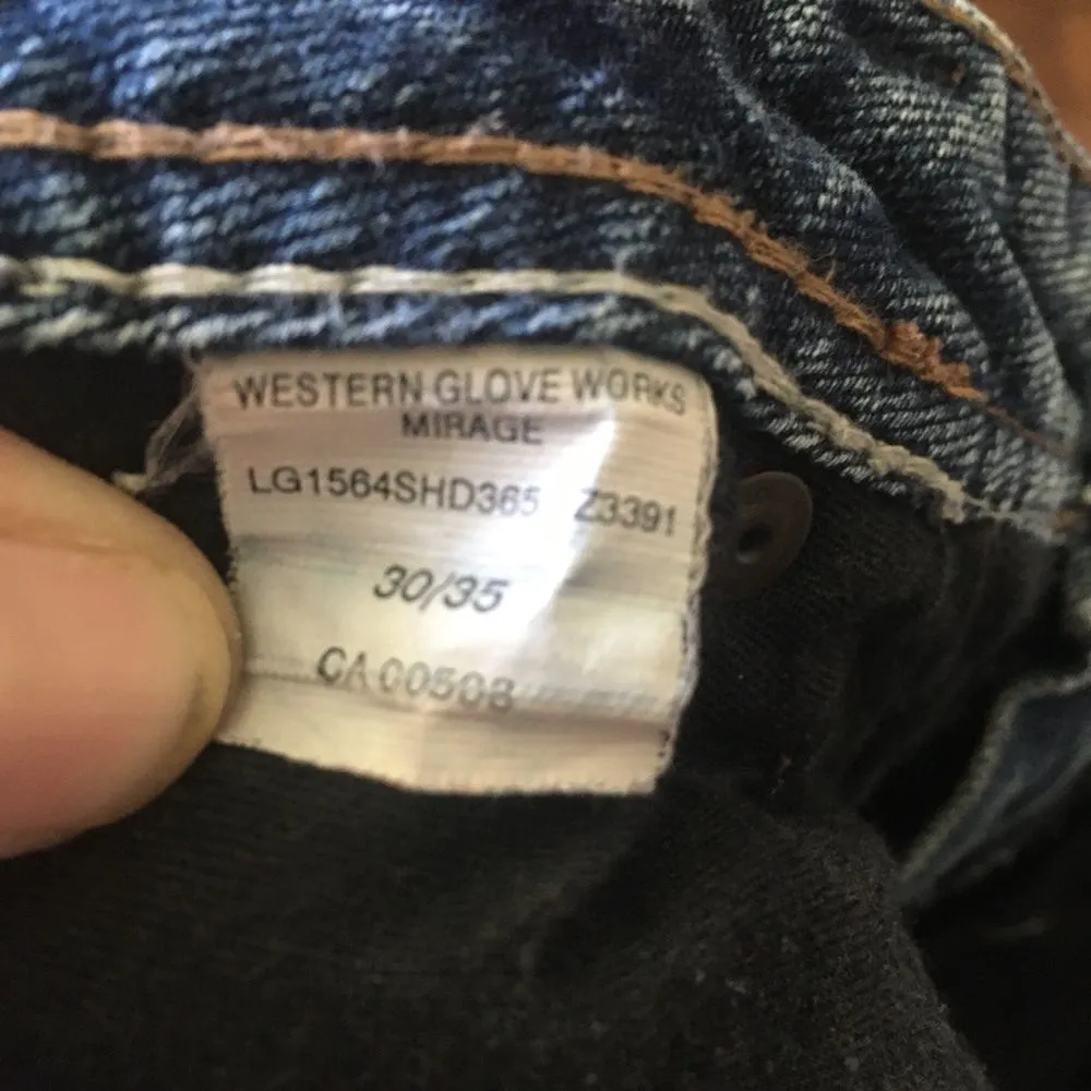 Silver bootcut, distressed raw hem jeans - Image 2