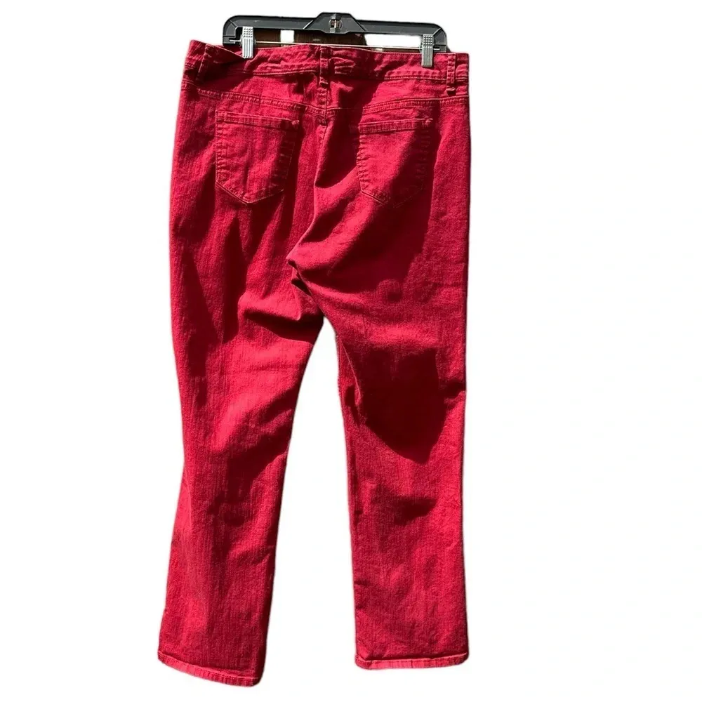 Bandolino women's size 18 Samantha red/cranberry  jeans - Image 3