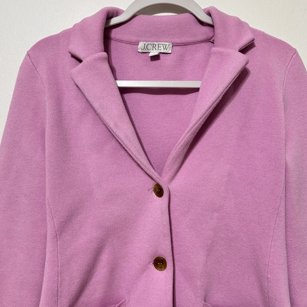 J CREW Pink Waisted Sweater Blazer Size XS Button BQ788 - Image 5
