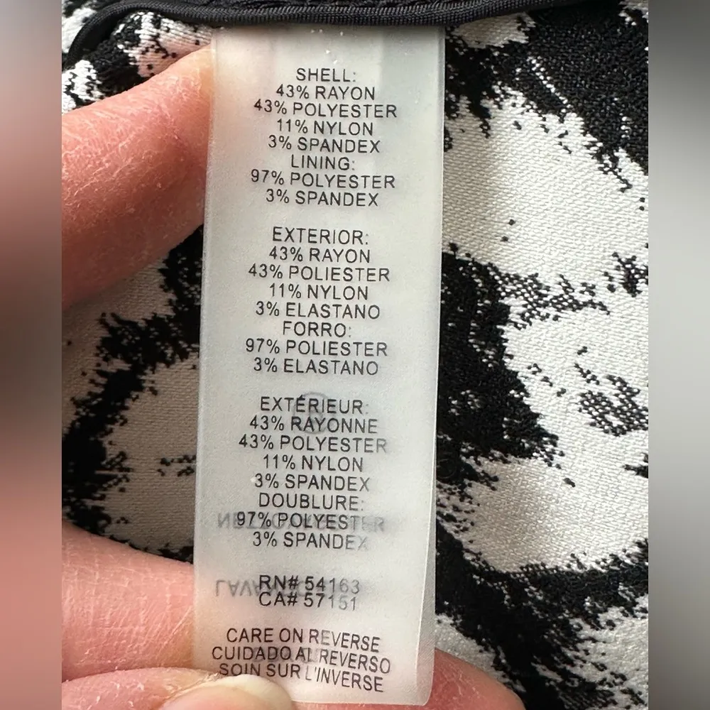 Calvin Kline Black Gray White Animal Print. Gold Zip Closure Pockets Jacket Sz M - Image 11