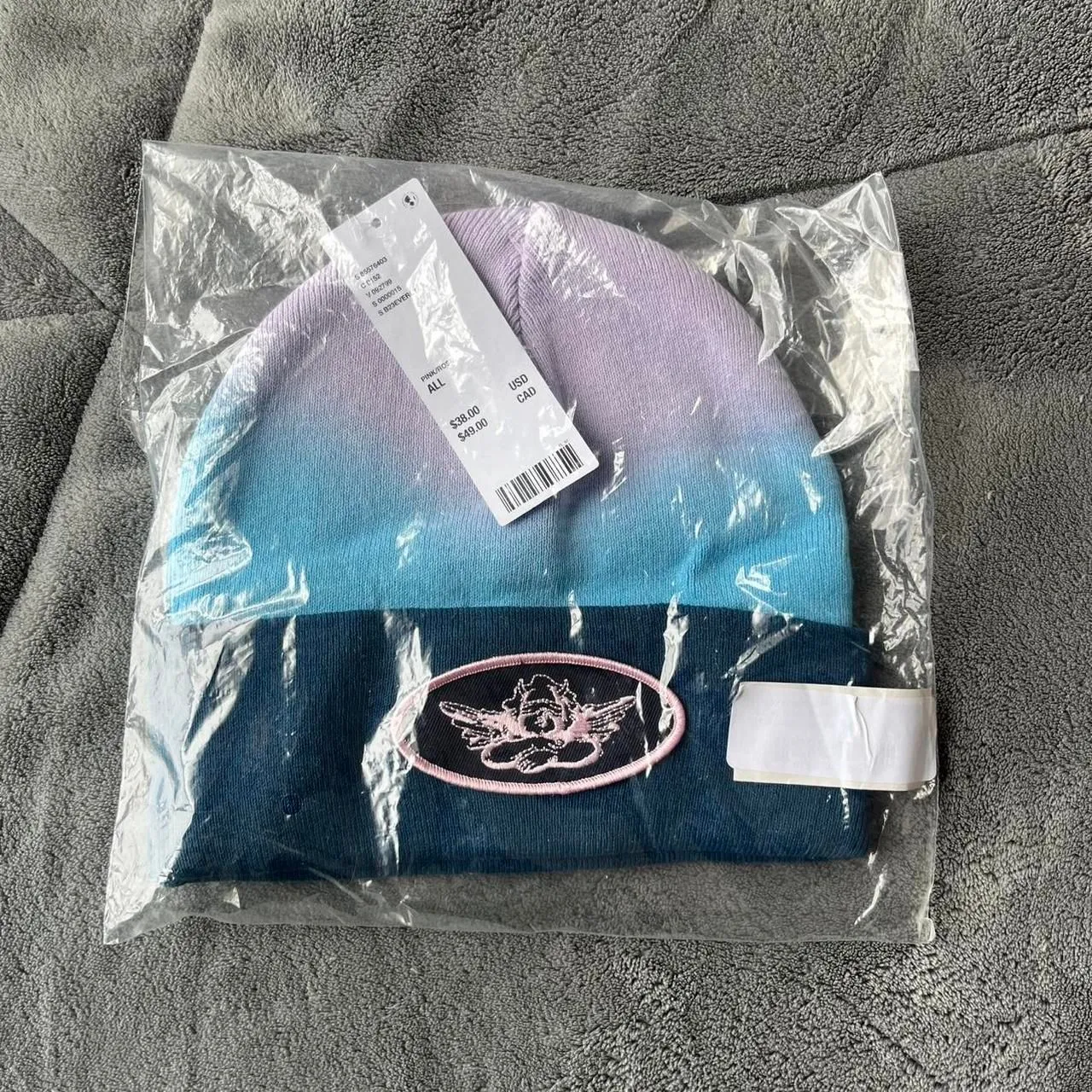 Boys Lie Blue and Purple Ombre Beanie with Logo Patch NEW with tags One Size - Image 3