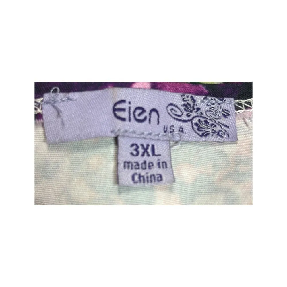 Eien Top Size 3X Peplum Hem Abstract Ruffle Sleeveless Artsy Chic Party Dressy Purple - Image 6