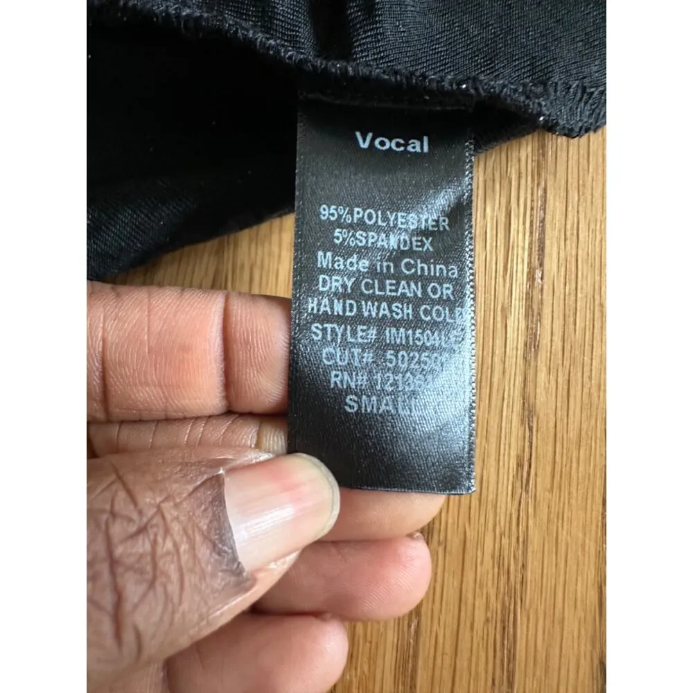 Vocal Black & Silver Sequin Long Sleeve Sparkling Open Front Cardigan Small - Image 5