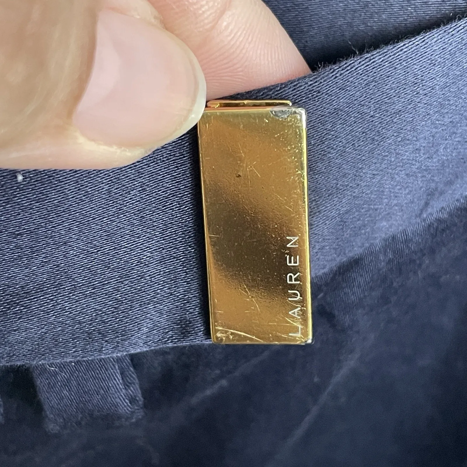 Lauren Ralph Lauren Women Navy Pants Size 10 Straight Leg Stretch Cotton Blend - Image 6