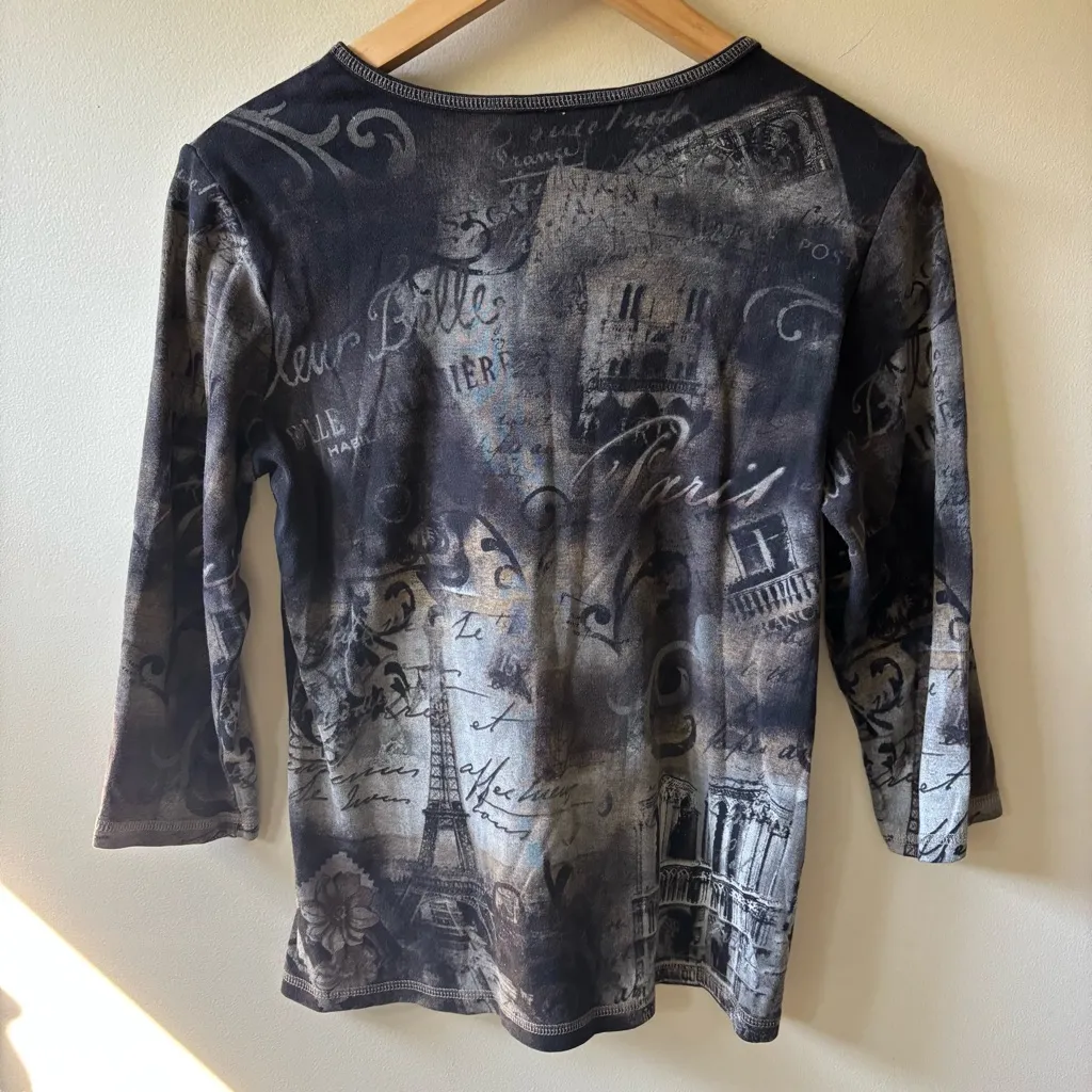 Christopher & Banks Black and Brown Graphic Tee - Image 6