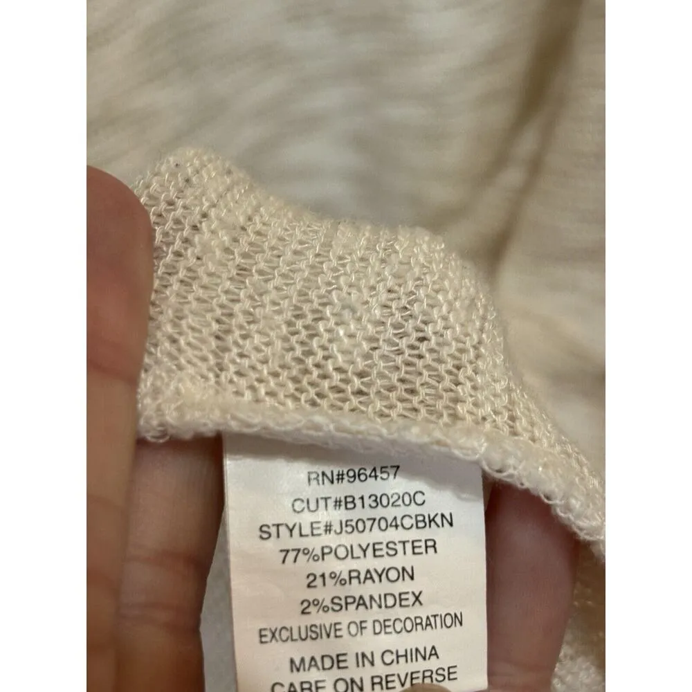 EYESHADOW Open Knit Bishop Sleeve Embroidery Floral Cardigan Women’s Small - Image 7