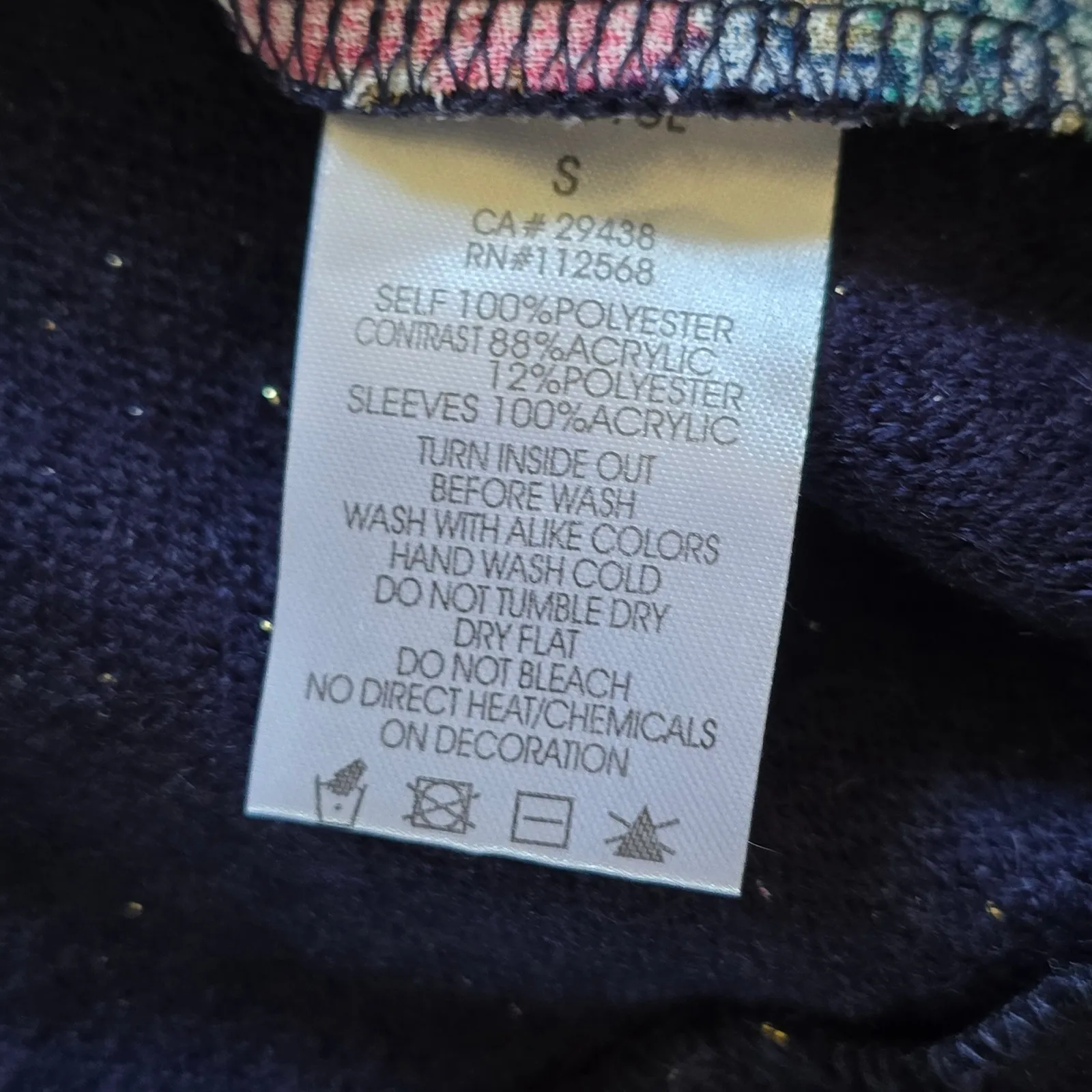 Miss Me Floral Print Embellished Elbow Patch Sweater Knit Small Boho - Image 7