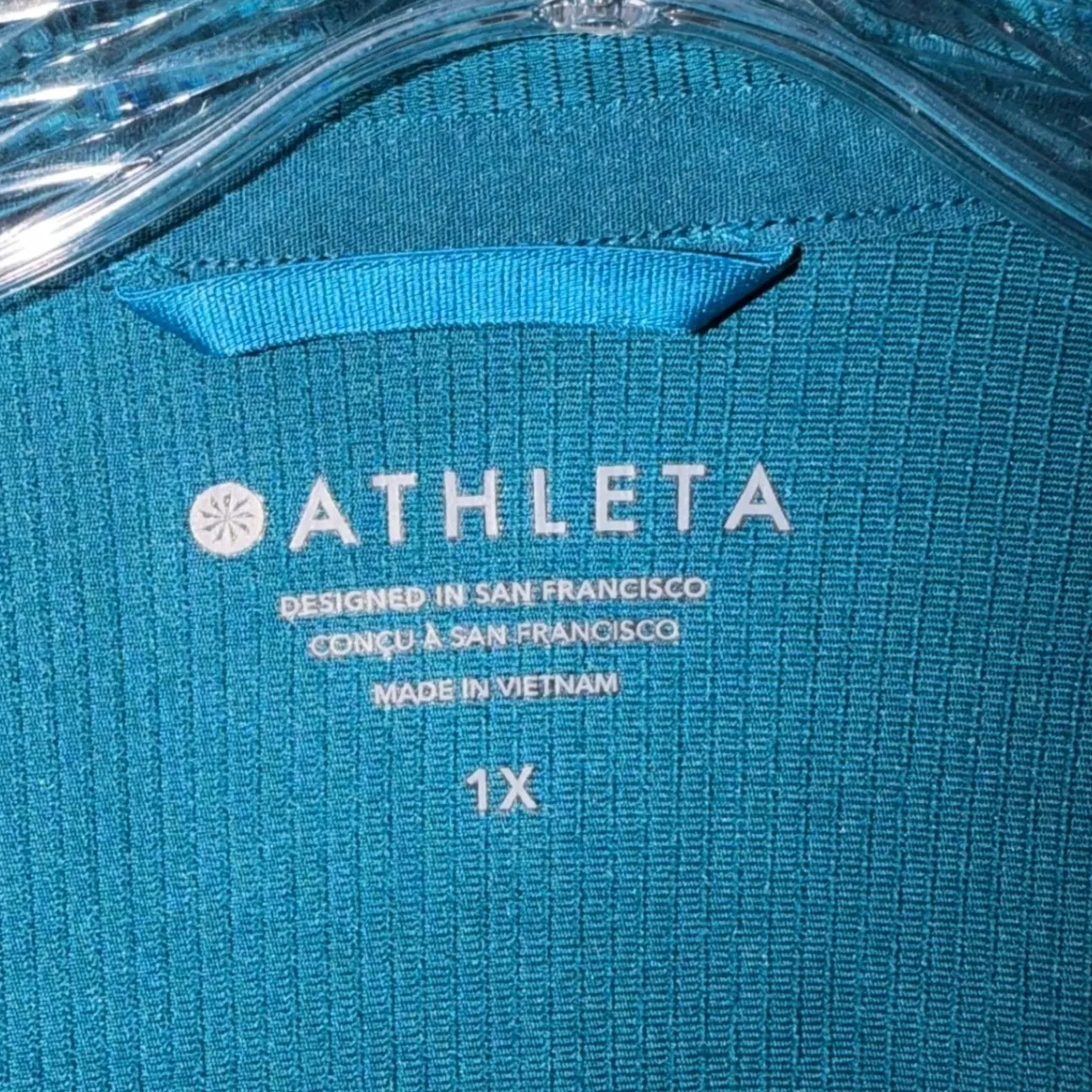 Athleta Salutation Jacket II Ribbed Full Zip Women's Teal 1X Activewear Yoga - Image 7