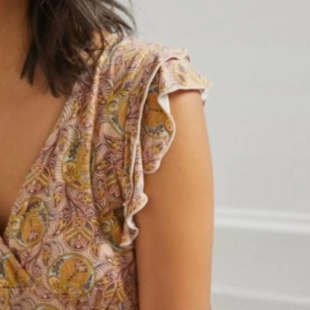 Anthropologie Matilda jumpsuit Ruffled jumper romper xs soft lounge cozy - Image 8