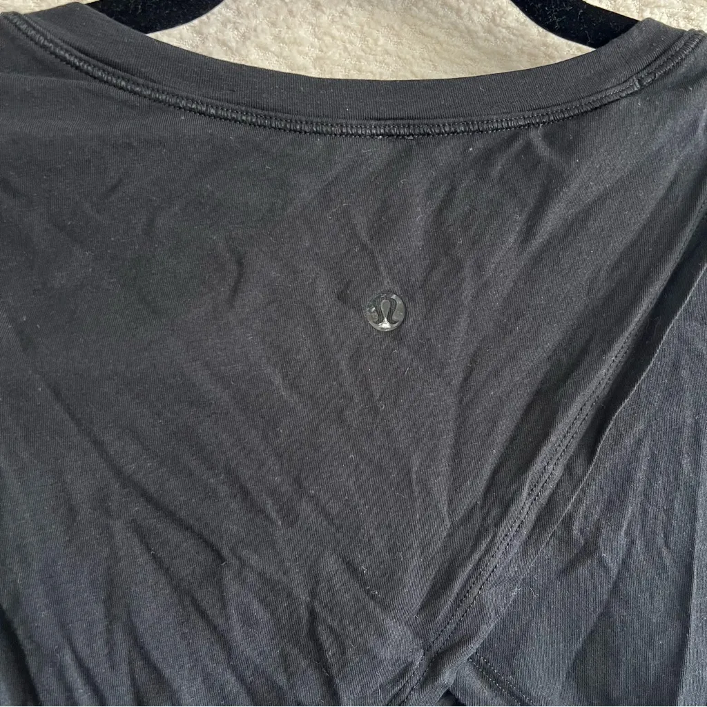 Lululemon Pima Cotton Women’s Black Cruiser Cropped Long Sleeve Top‎ Size Small - Image 7