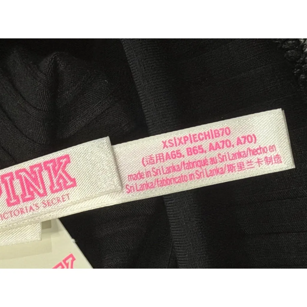 NWT PINK Victoria's Secret Ribbed Tube Top Women XS Dark Gray Stretch Casualwear - Image 5