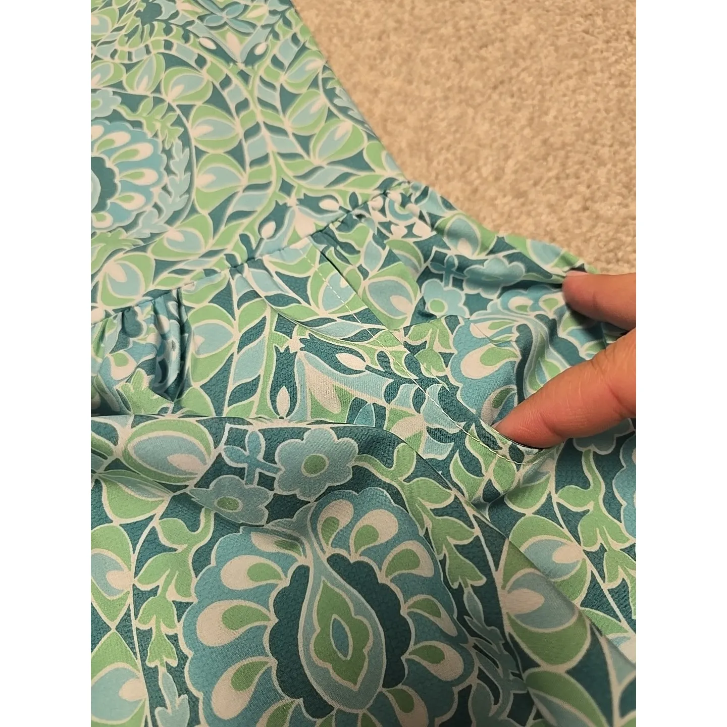 Tuckernuck Shirt Dress Womens S Green‎ Mykonos Hayes Pleated Collar Button Front - Image 9