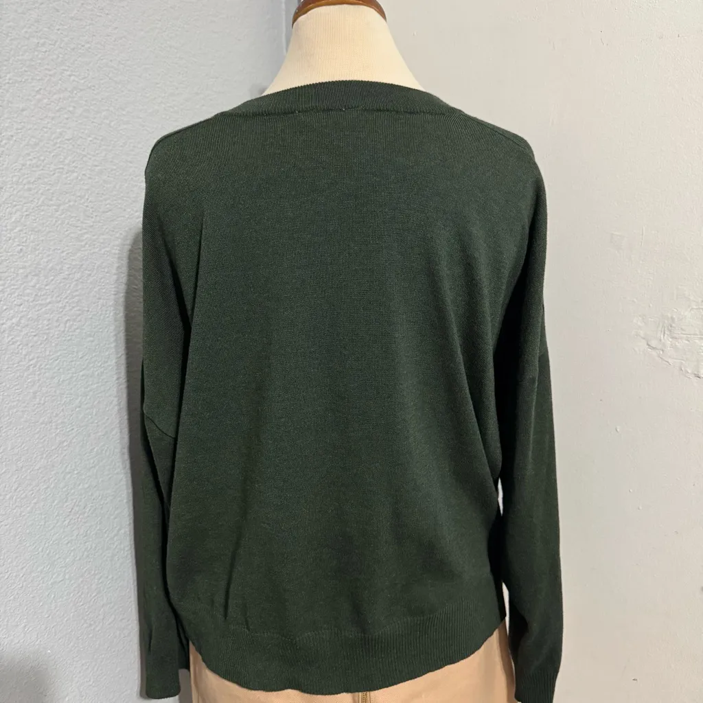 Time‎ and Tru Women Dark Green B Crewneck Long Sleeve Sweater Size XXL Tan - Image 8