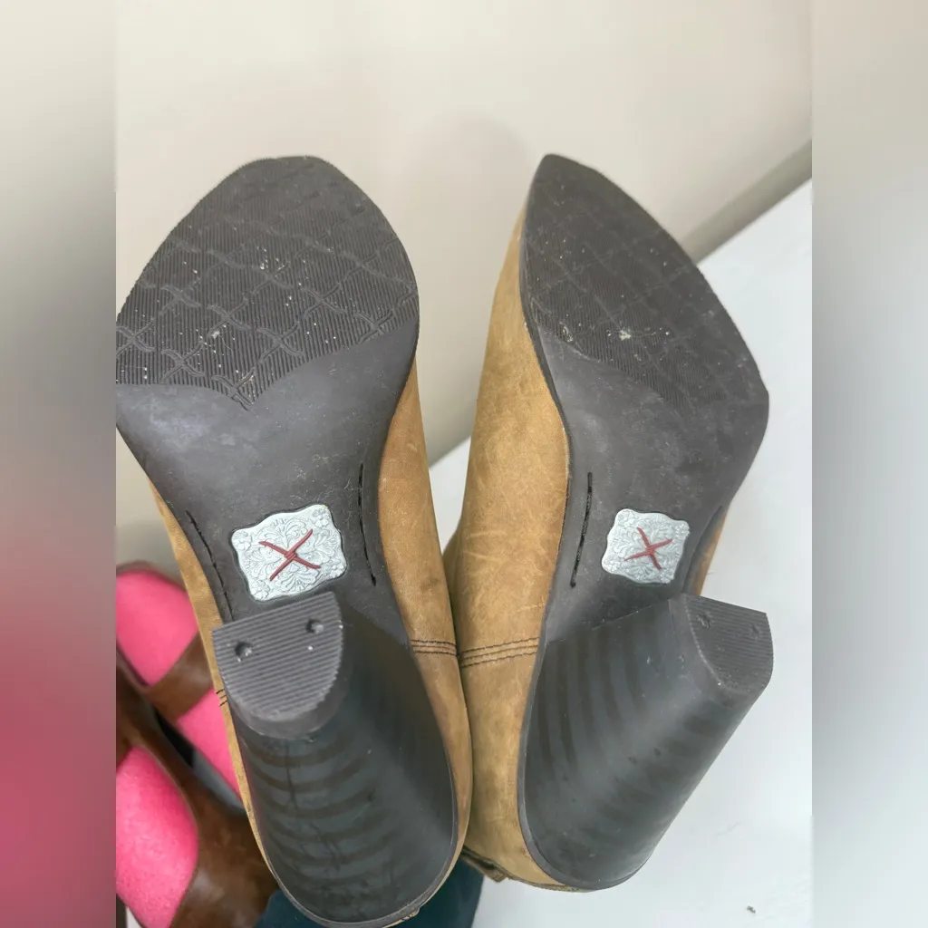 Twisted X Brown Western Leather Ankle Boots Sz 8 Cowboy Cowgirl Country - Image 5