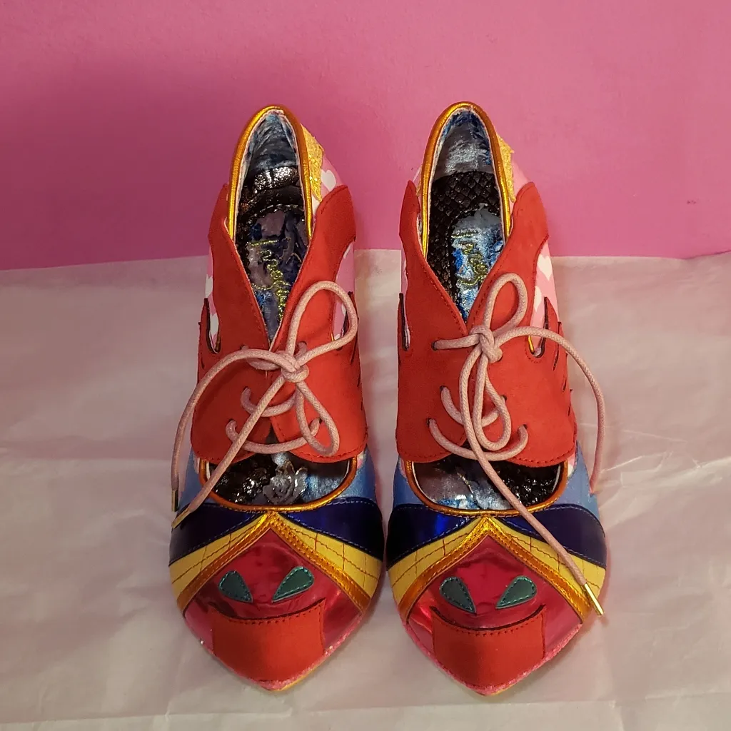 Brand New Rare Irregular Choice Deckchair Diva in pink red yellow sz 39 - Image 2