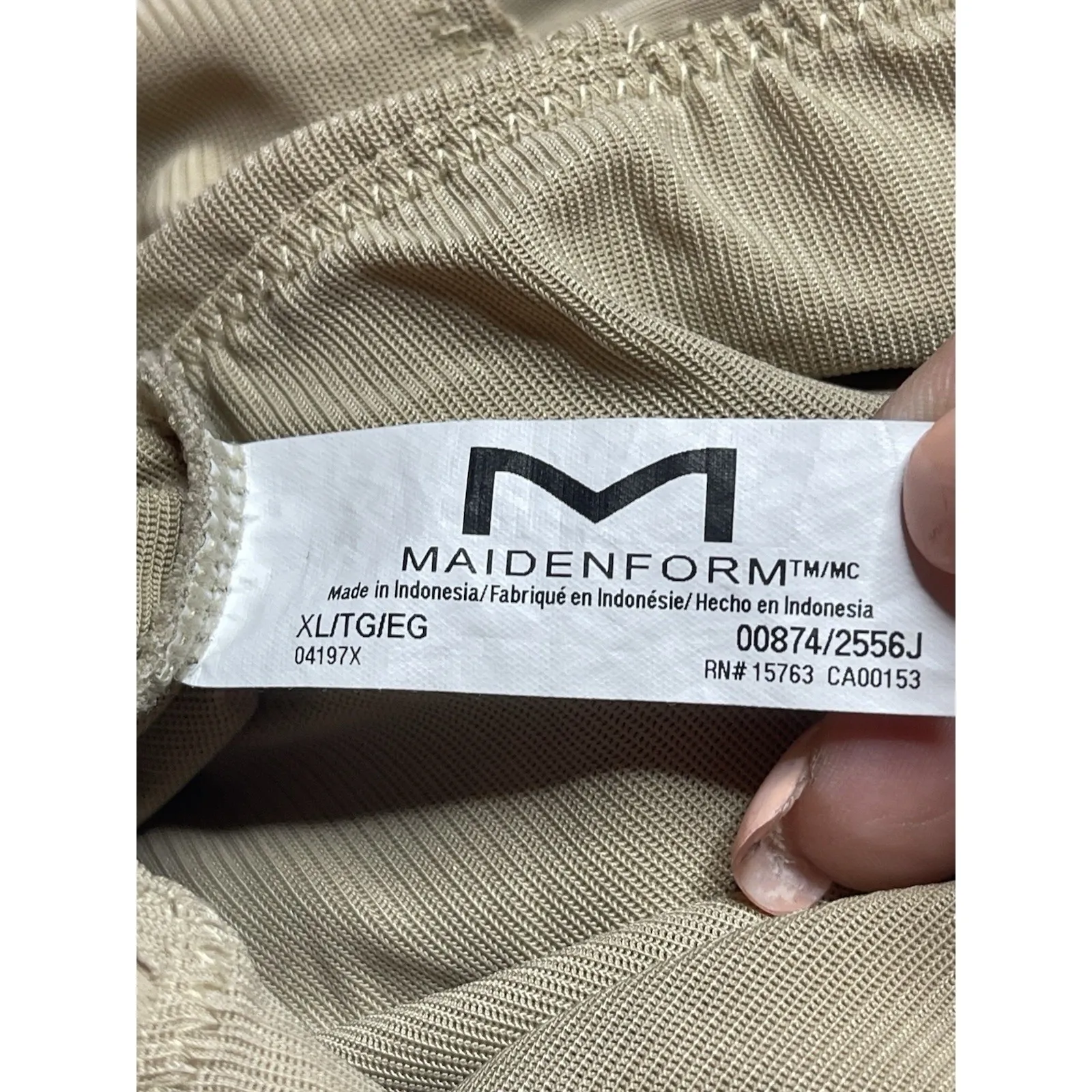 Maidenform Shapewear Tan Slimming Women's Bodysuit Romper XL Shorts - Image 4