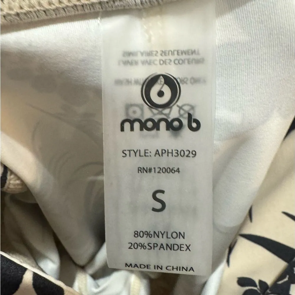 Mono B ivory black corset style sports bra leggings active set small NWT - Image 9