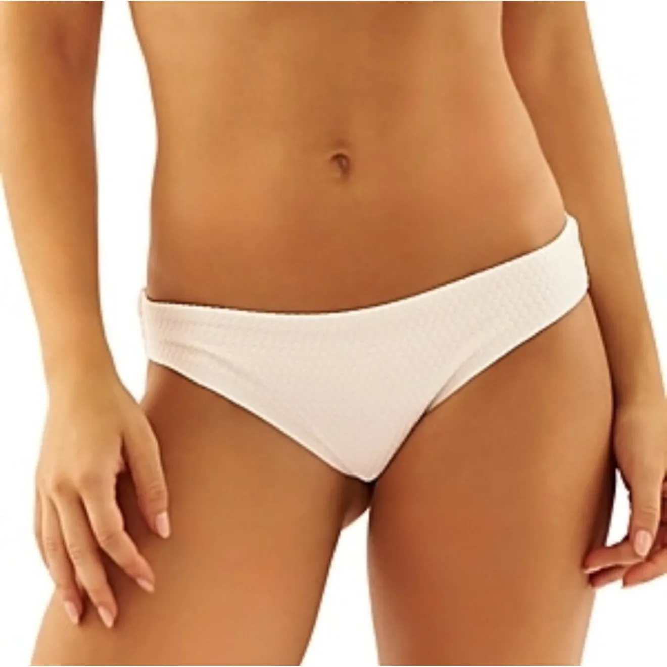 NWT AQUAMANILE Heather Chain Trim To0 Gatsby Full Cut Bottom White Small $325 - Image 4