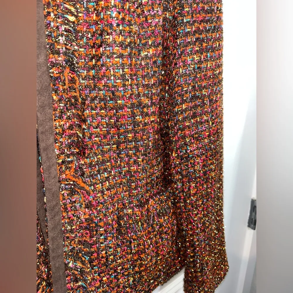 CHICO’s Rainbow Shine Vikey Jacket Glitzy Bling Vintage Golden Threads Size 1 - Image 10