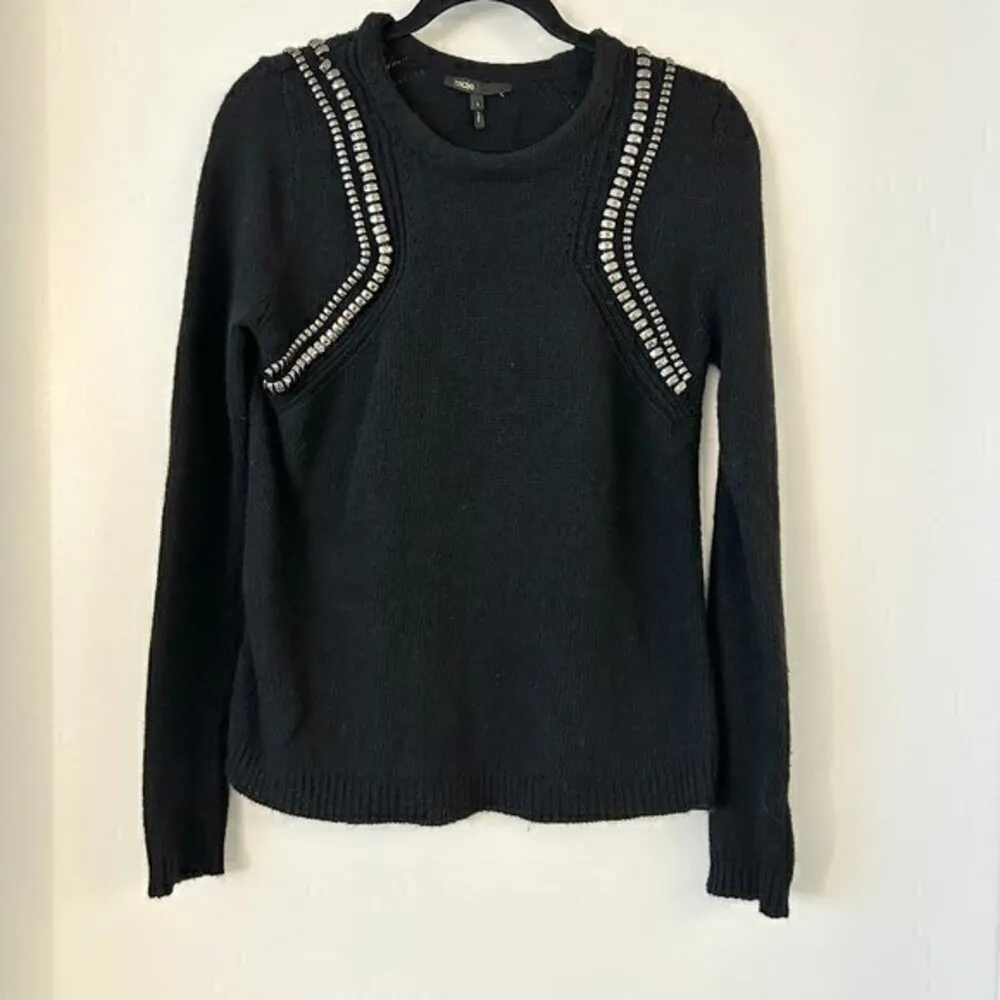 Maje Black Studded Angora Wool Sweater Size S - Image 2