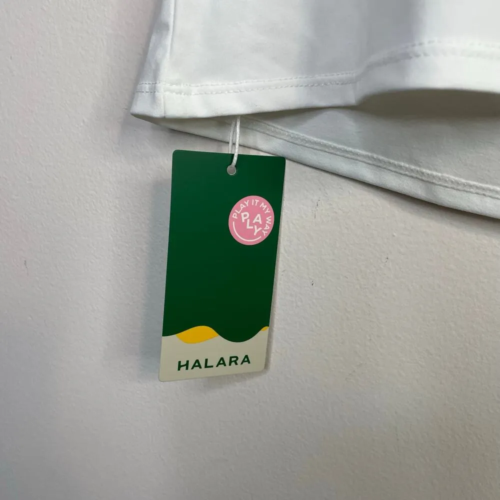 Halara Strapless Tube Top Shirt Side Slit Slim Fit Minimalist White Womens L New - Image 11