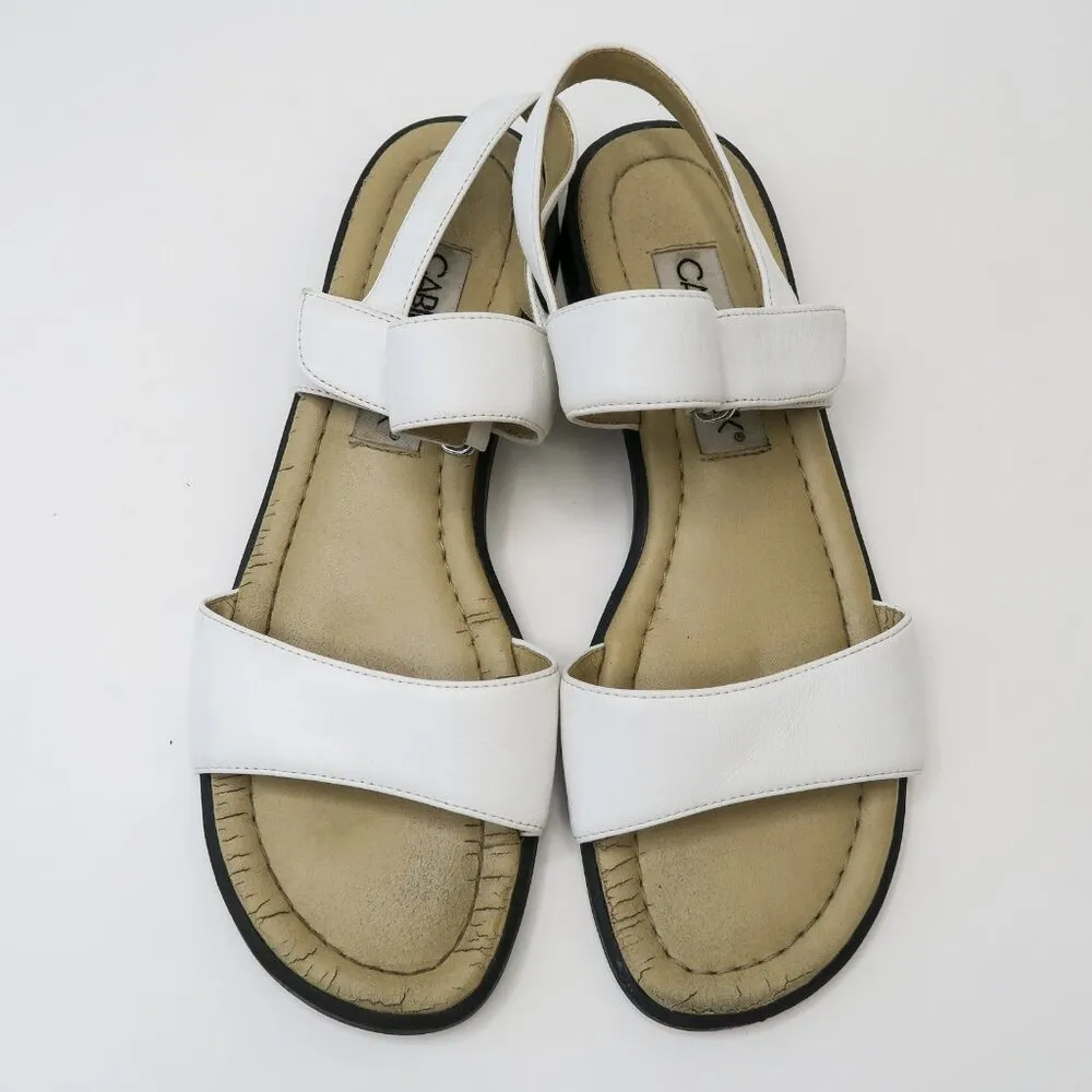 Vintage 90s Cabin Creek White Leather Sandals - Image 4