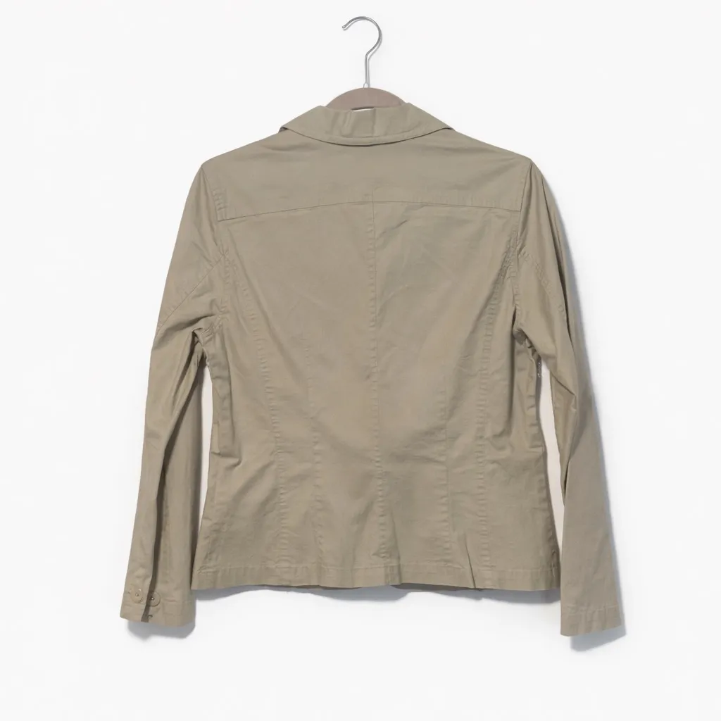 🏷️NWT Sigred Olsen Cotton Chino Blazer – Classic Khaki Minimal Jacket Size S (4) - Image 2