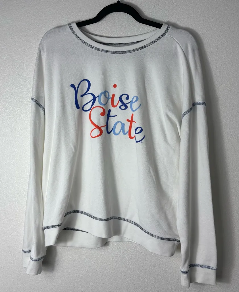 White Women’s Boise State University Long Sleeve Sweatshirt size Large - Image 1