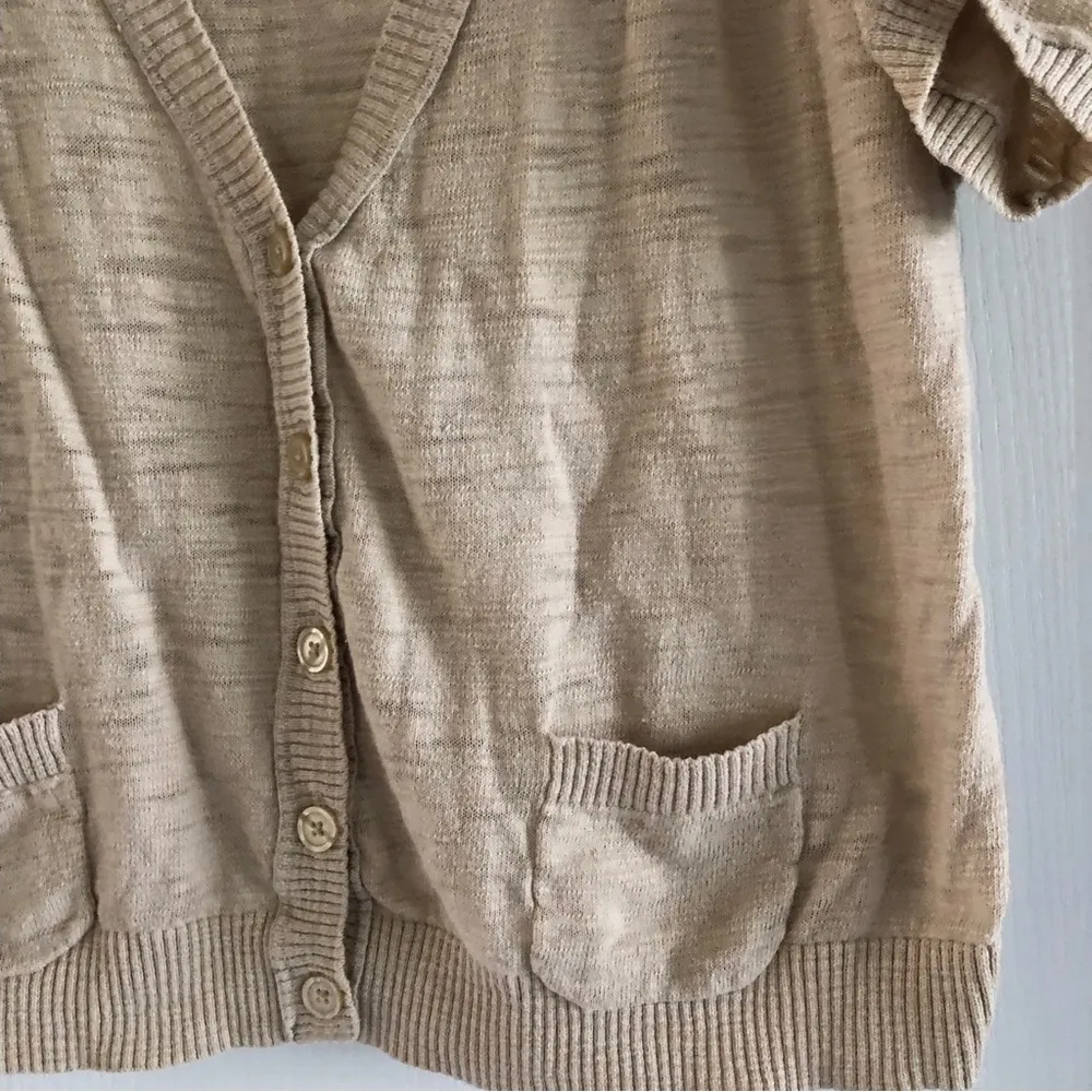 Mossimo Short Sleeve Beige Cardigan Size XXL - Image 6