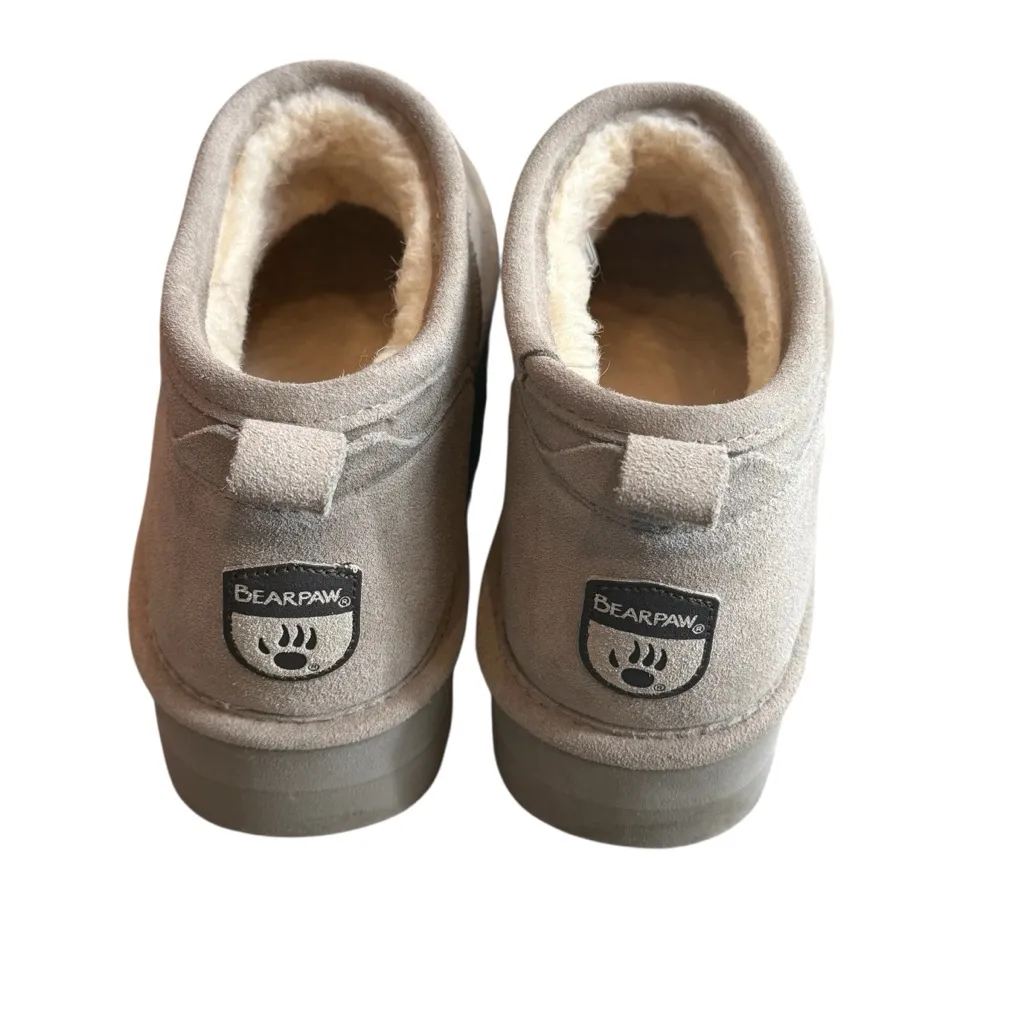 Bearpaw Size 9 Retro Super Shorty Platform Bootie Mushroom Beige Fur Lined Suede - Image 4