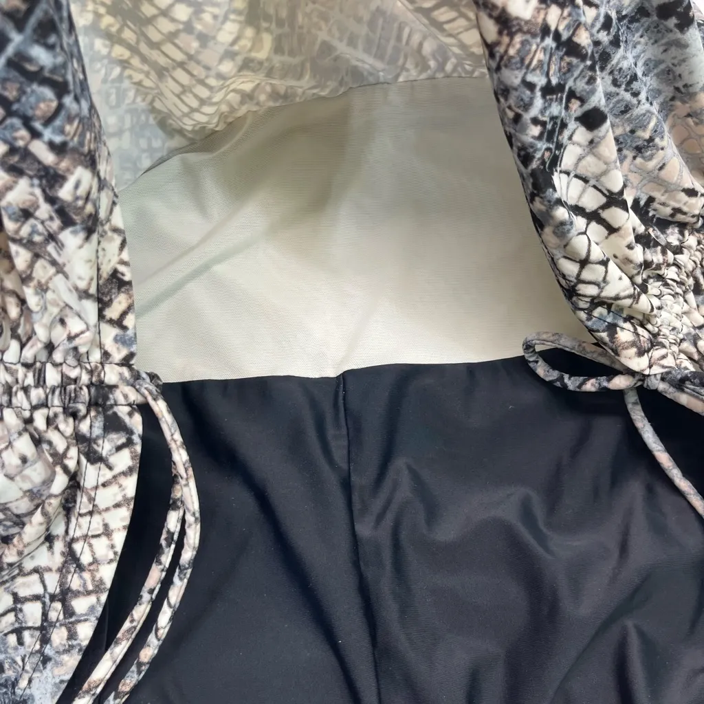 APT 9 MULTICOLORED GEOMETRIC‎ PATTERN ONE PIECE SWIMSUIT W/BLACK BOTTOM SZ 18 - Image 7