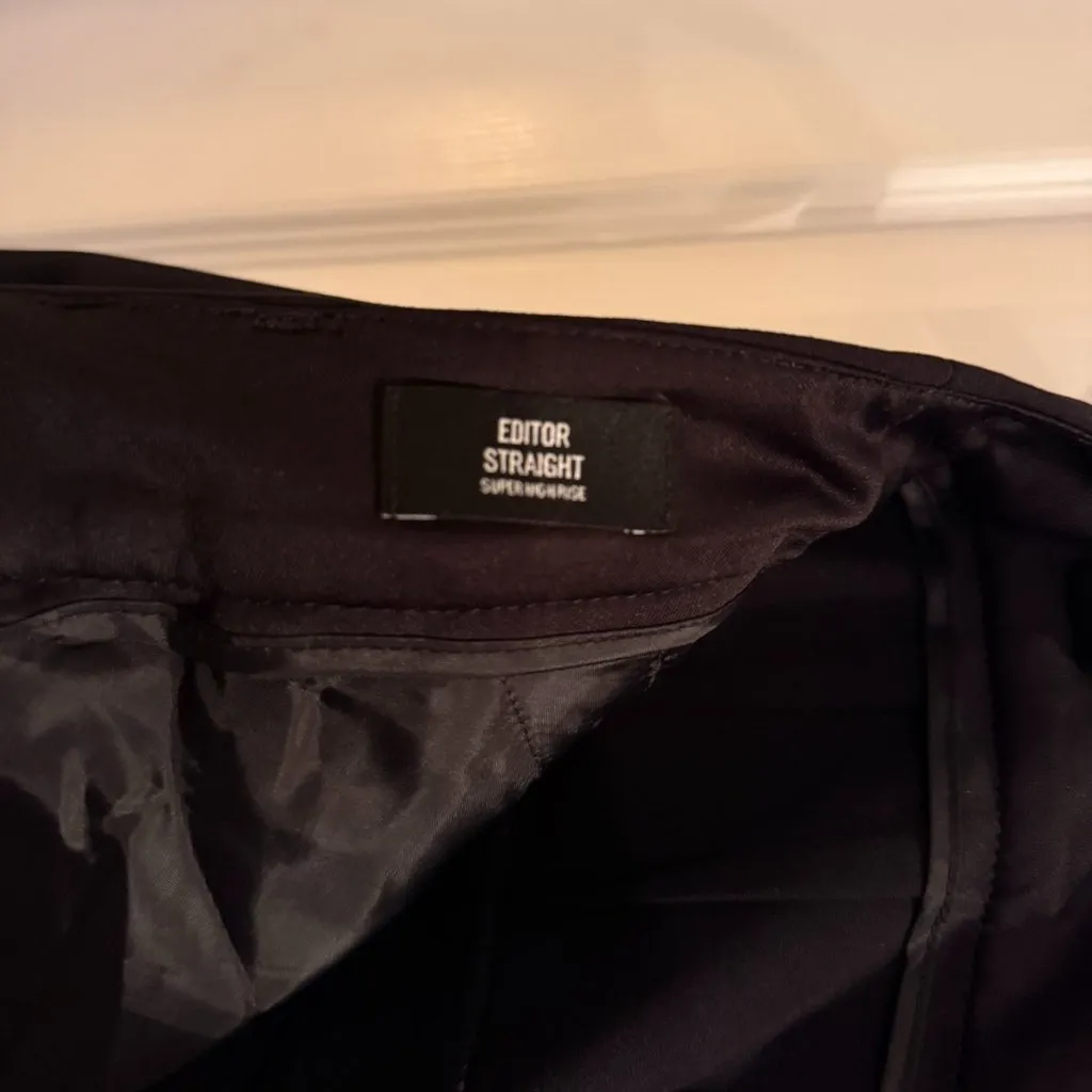 Express Black Editor Straight Ankle Trouser Pants 10S Short - Image 8