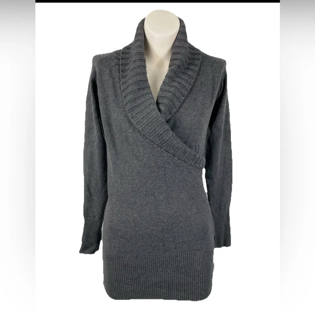 Cache  Wool Blend Pullover Sweater – Gray, Size‎ M - Image 2