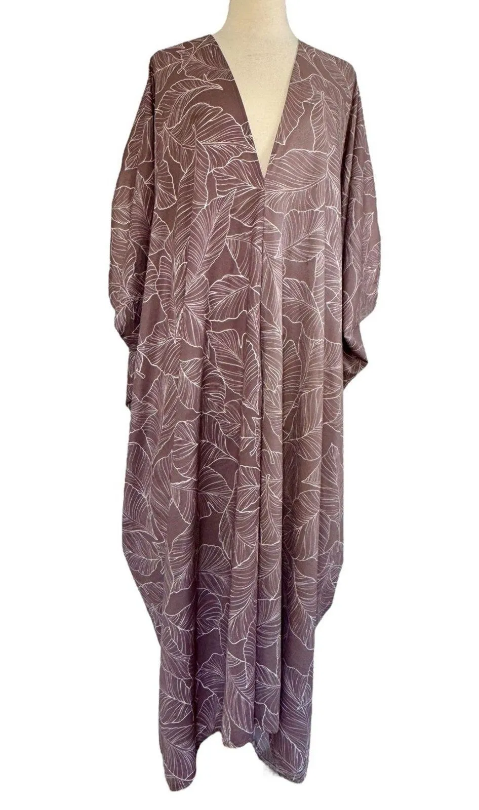 JENNIFER GRACE Limited Edition Caftan Deep V Neck Kimono Dress Resort Boho Chic - Image 3