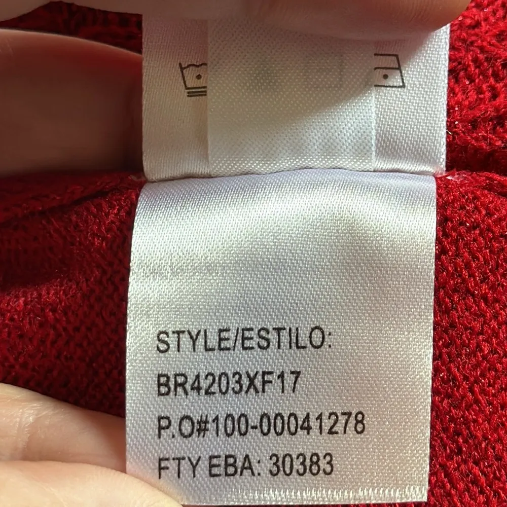 Briggs Red Metallic Ruffle Jeweled Cableknit Sweater Holiday NWT 2X #BR4203XF17‎ - Image 12