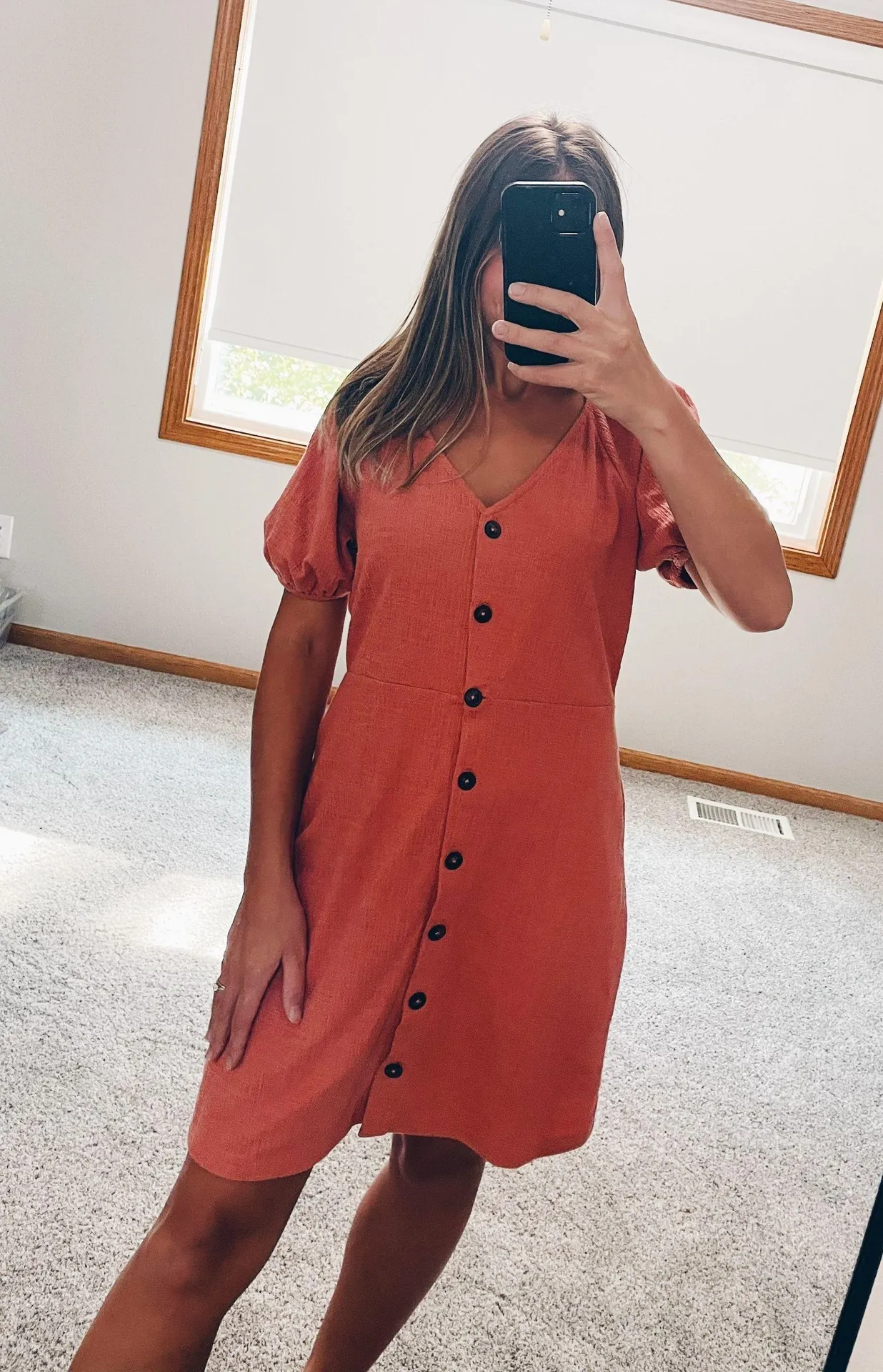 Madewell Texture & Thread Peach Dress - Size Medium - Image 4