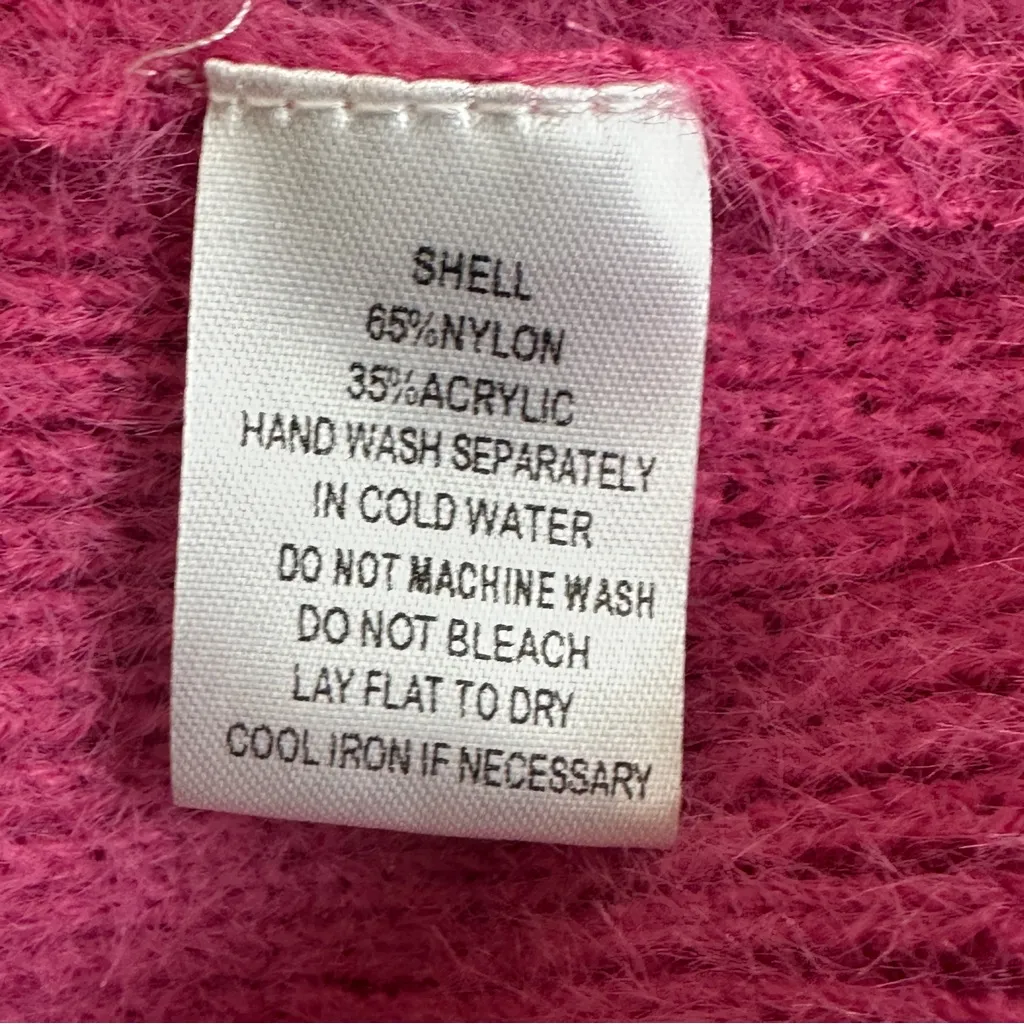 NWT Cotton Candy LA Twist Front Cozy Sweater Womens M Pink Fuzzy Cropped Kawaii Size M - Image 5