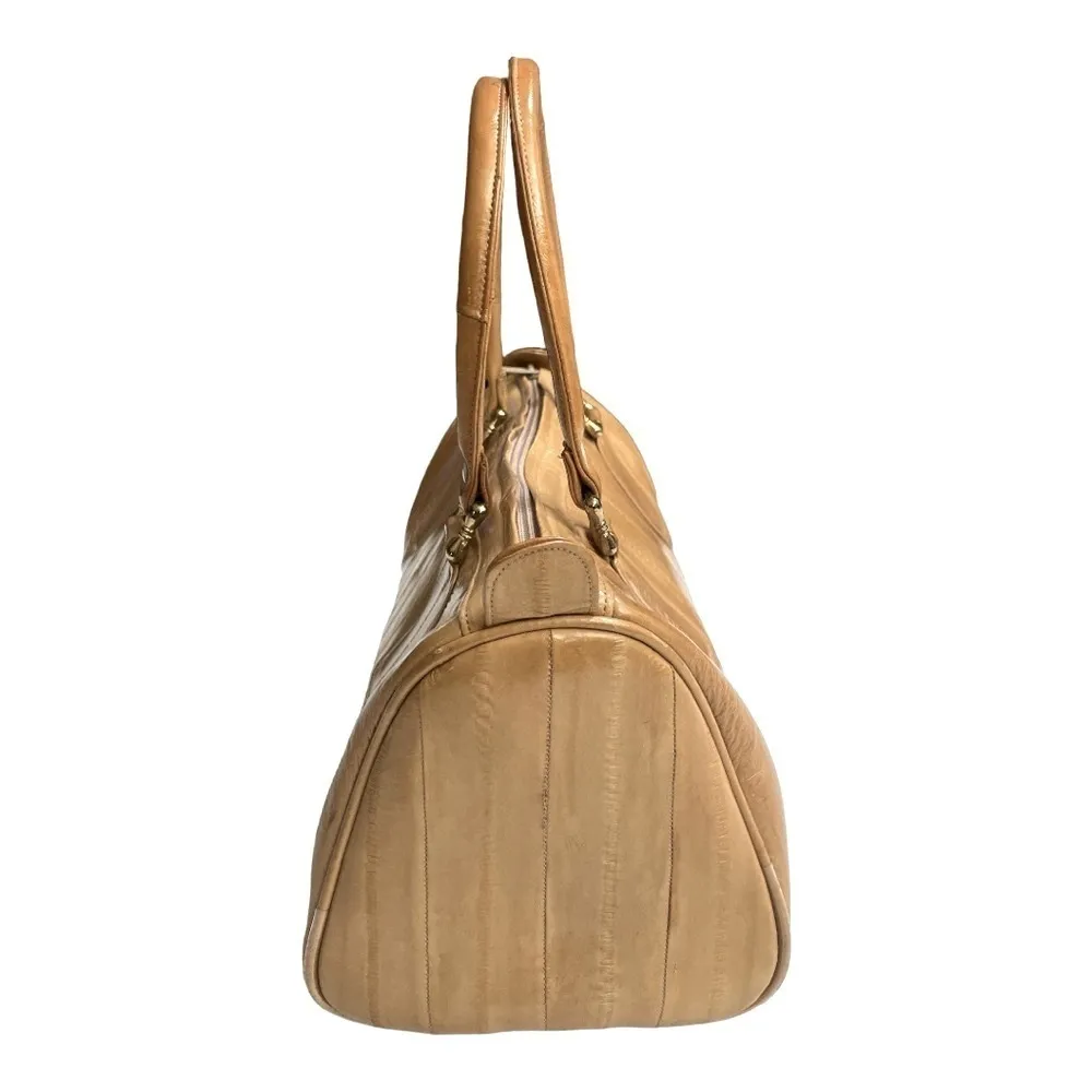 Vintage Camel Tan Eel skin Purse Handbag Satchel - Image 3