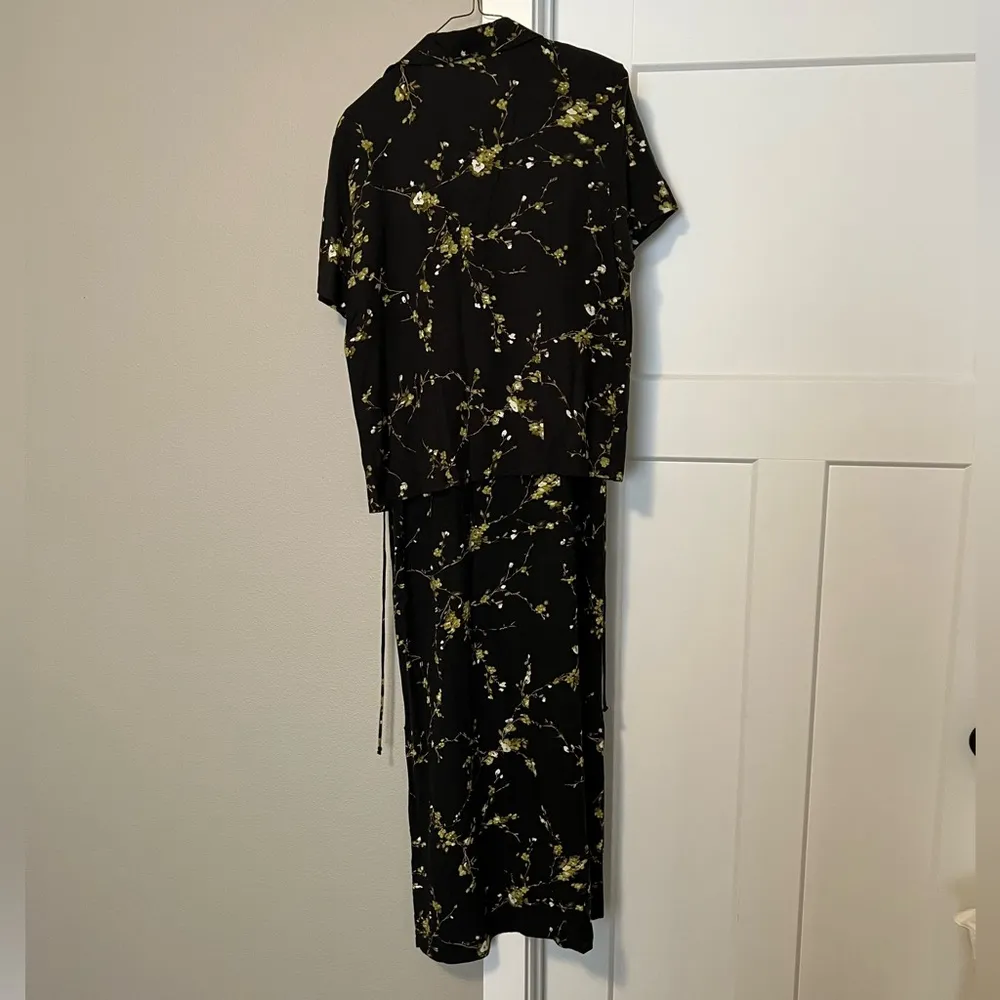 AGB Black and Yellow Floral Maxi Dress Set Size M - Image 5