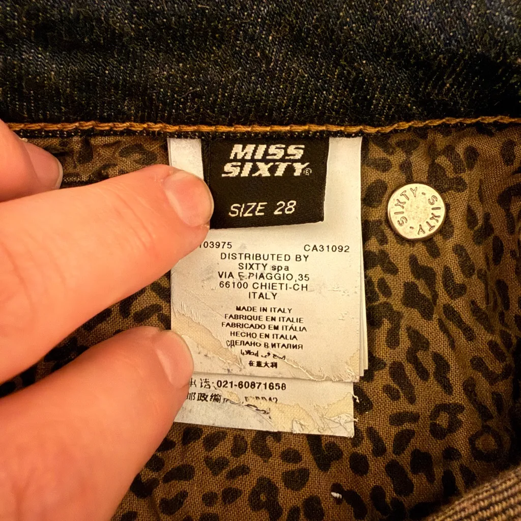 Miss Sixty NWT RARE Low Rise Joopy Trousers Flare Jeans with Swarovski Elements - Image 7