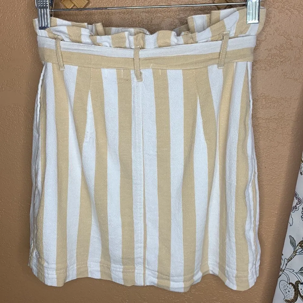 Hollister Ultra High-Rise Striped Paper Bag Belted Skirt Size XS - Image 3