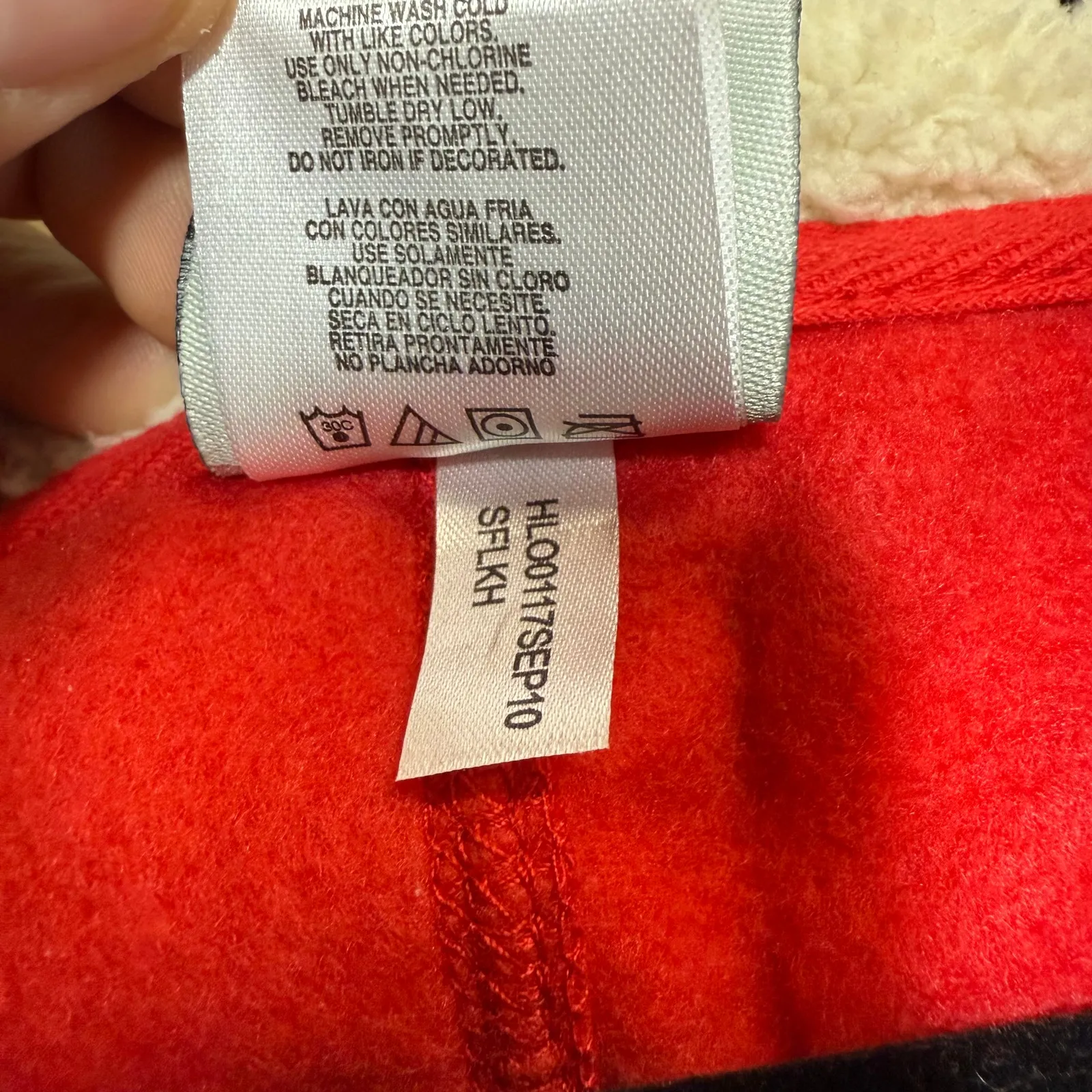 NHL Chicago Blackhawks L Full Zip Sherpa Hoodie Pockets Warm Fall Hockey Fan Red Size L - Image 9