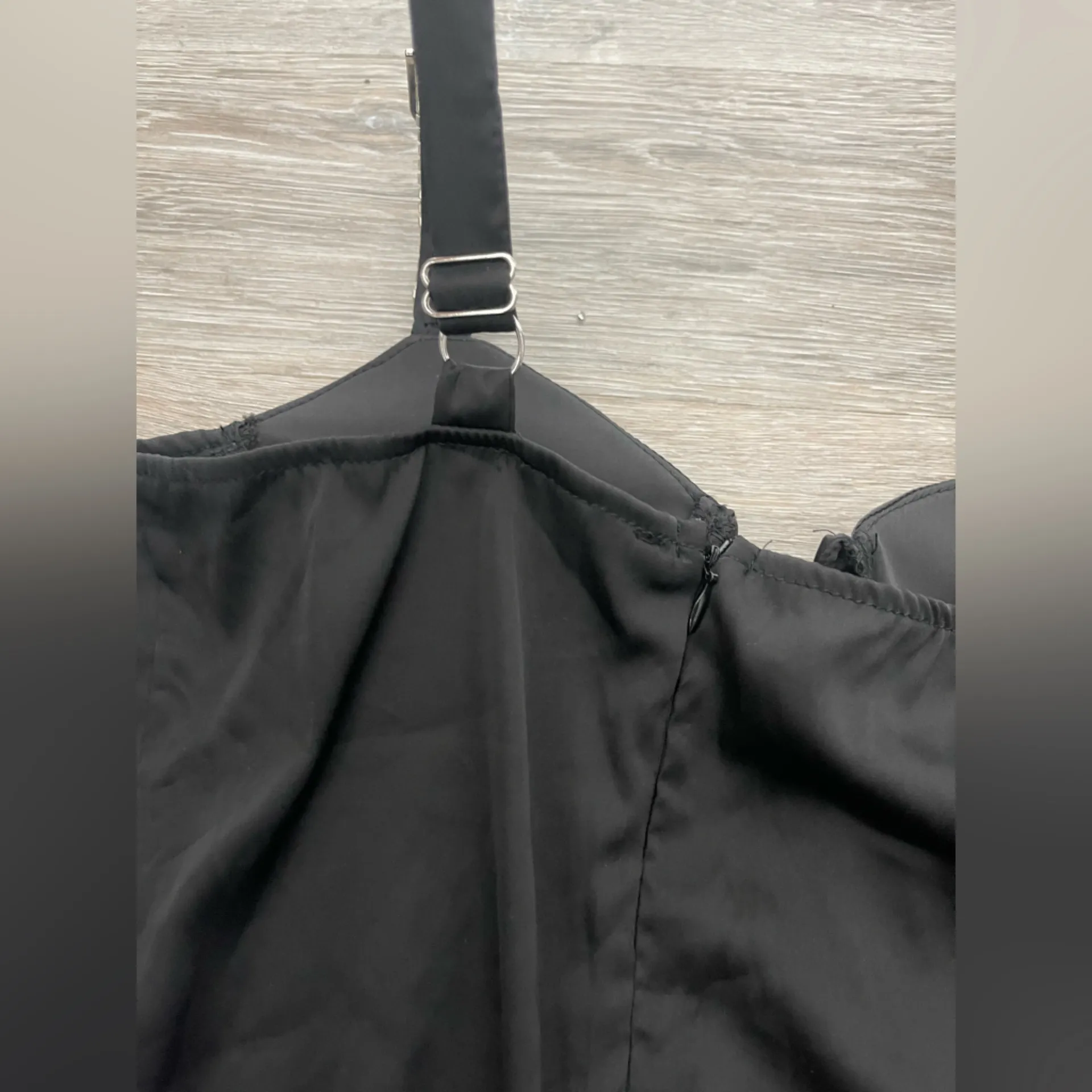 PLT BLACK SATIN RHINESTONE STRAPS BODY US4 - Image 8