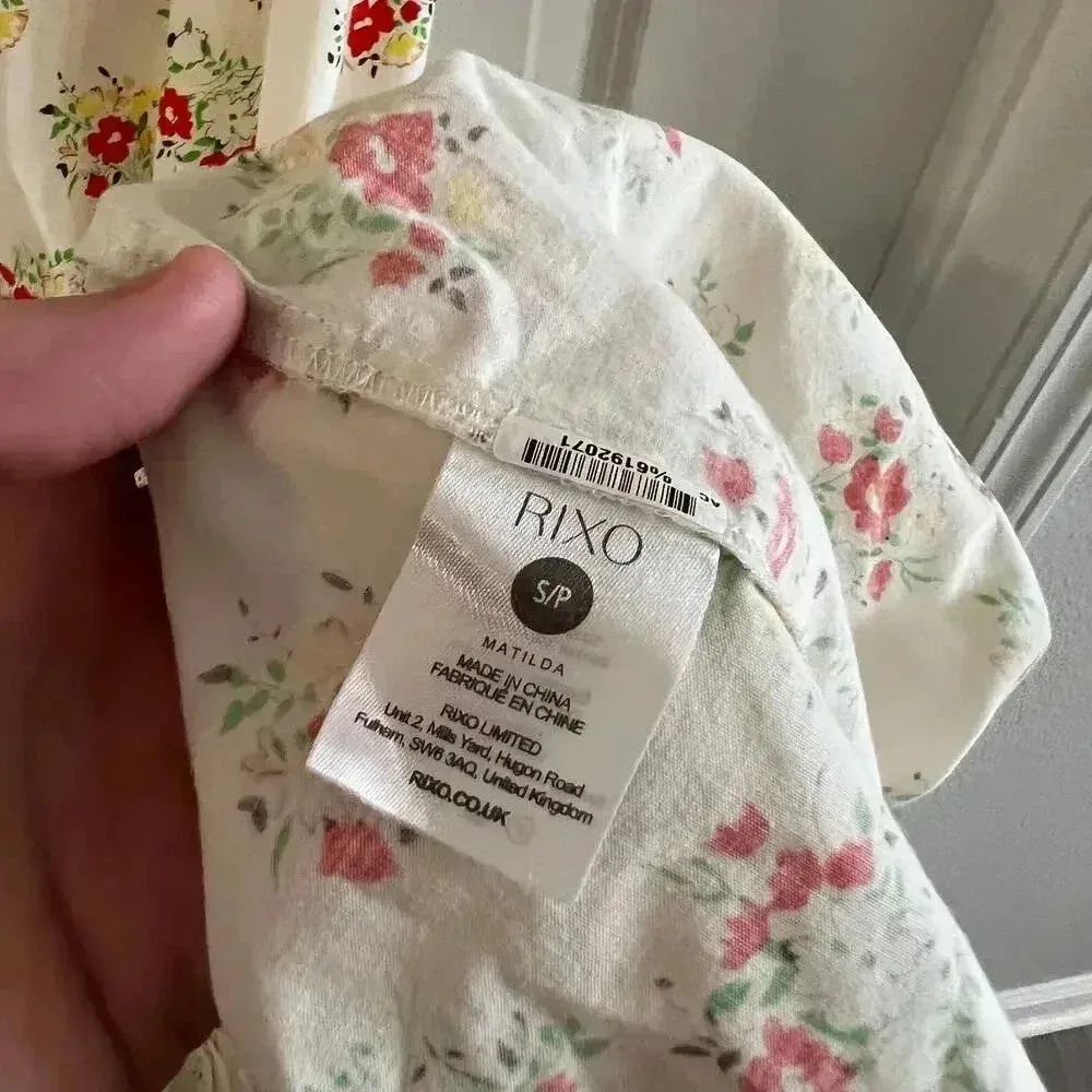 RIXO Maxi Floral Long Sleeve Dress Size Small Red - Image 7