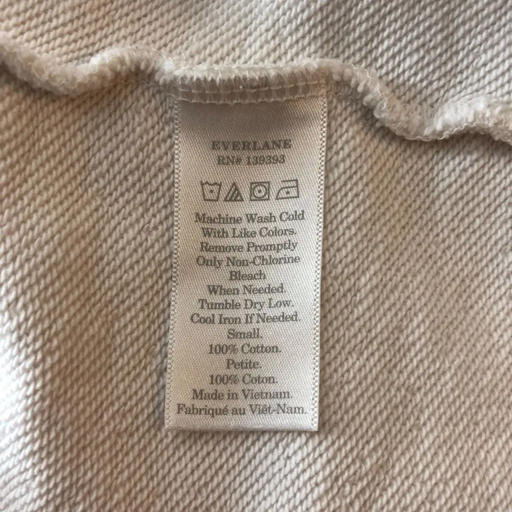 Everlane Sweatshirt Dress Pockets Crew Neck Long Sleeve Cotton White S - Image 6