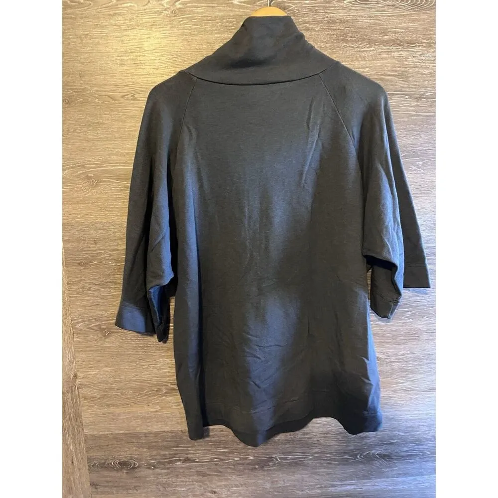 Bryan Walker Sweatshirt Blouse Bamboo Organic Cotton Charcoal Turtle Neck Gray Size XXS - Image 6