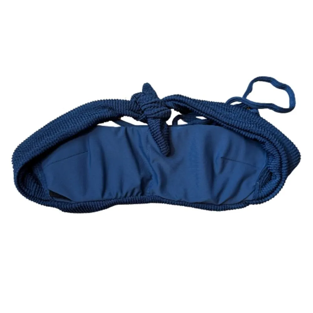 Veronica Beard Catarina Strap Knit Bikini Top Size Small Crinkle Tie Bandeau - Image 3