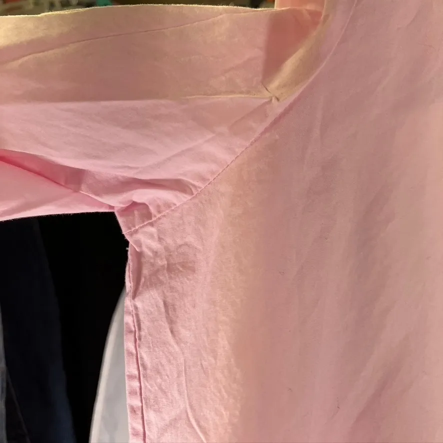 SKIMS Sleep Shirt Women's M/M Pink Cotton Button Down Long Sleeve Pajama Top - Image 7