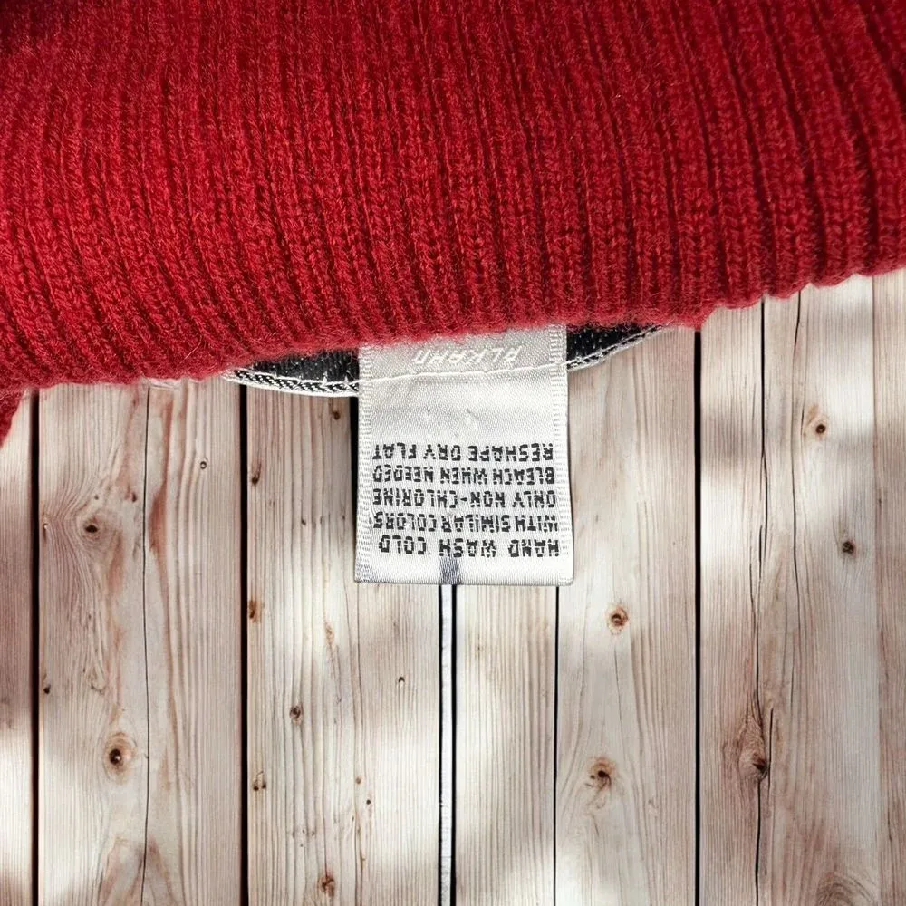 Preston & York Sweater XL 100% Merino‎ Wool Maroon Red Stretch Cozy Cable Knit - Image 4